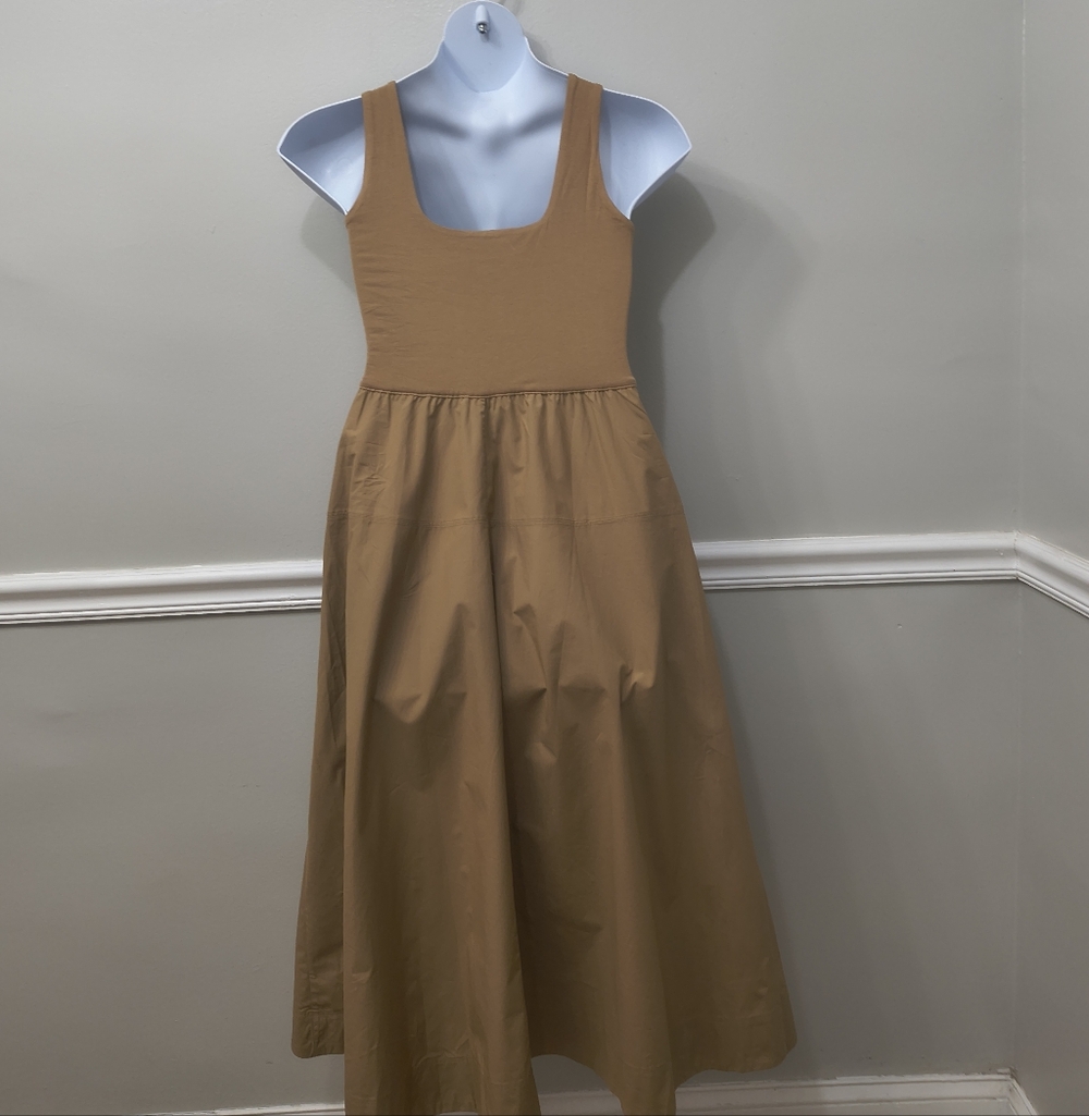 Everlane Supima Jersey Riviera Dress "Tiger Eye"Tan/Brown M Neutral Minimalist - Picture 6 of 13